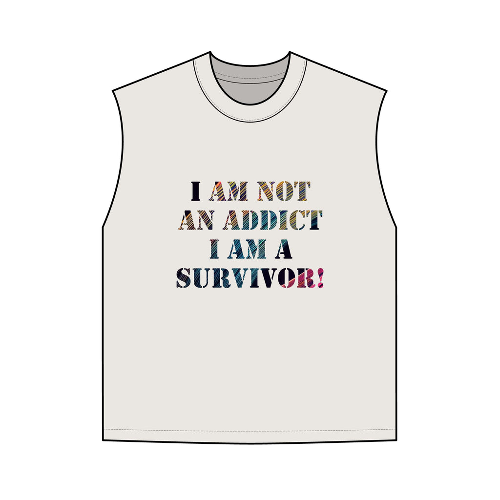 Survivor Tank – "I Am Not an Addict, I Am a Survivor" Men’s Graphic Tank