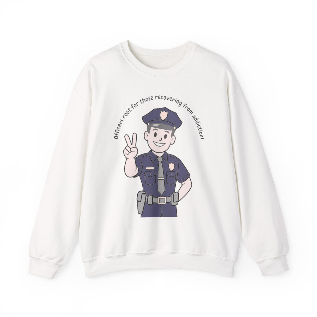 Police Officer Peace Sweatshirt – 'Officers Hope for Those Recovering from Addiction' Crewneck