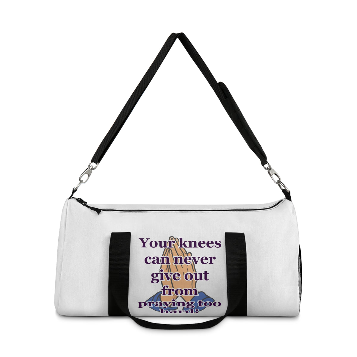Classic White Duffel Bag – Spacious Travel & Gym Carryall