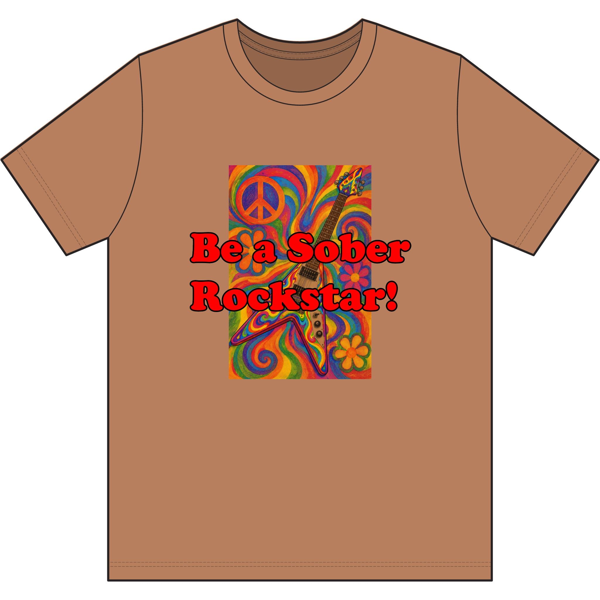 Tie-Dye Tee — "Be a Sober Rockstar!"