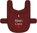 Mom's Crew Fleece Dog Jacket – Cozy Burgundy Pet Coat with Paw Logo
