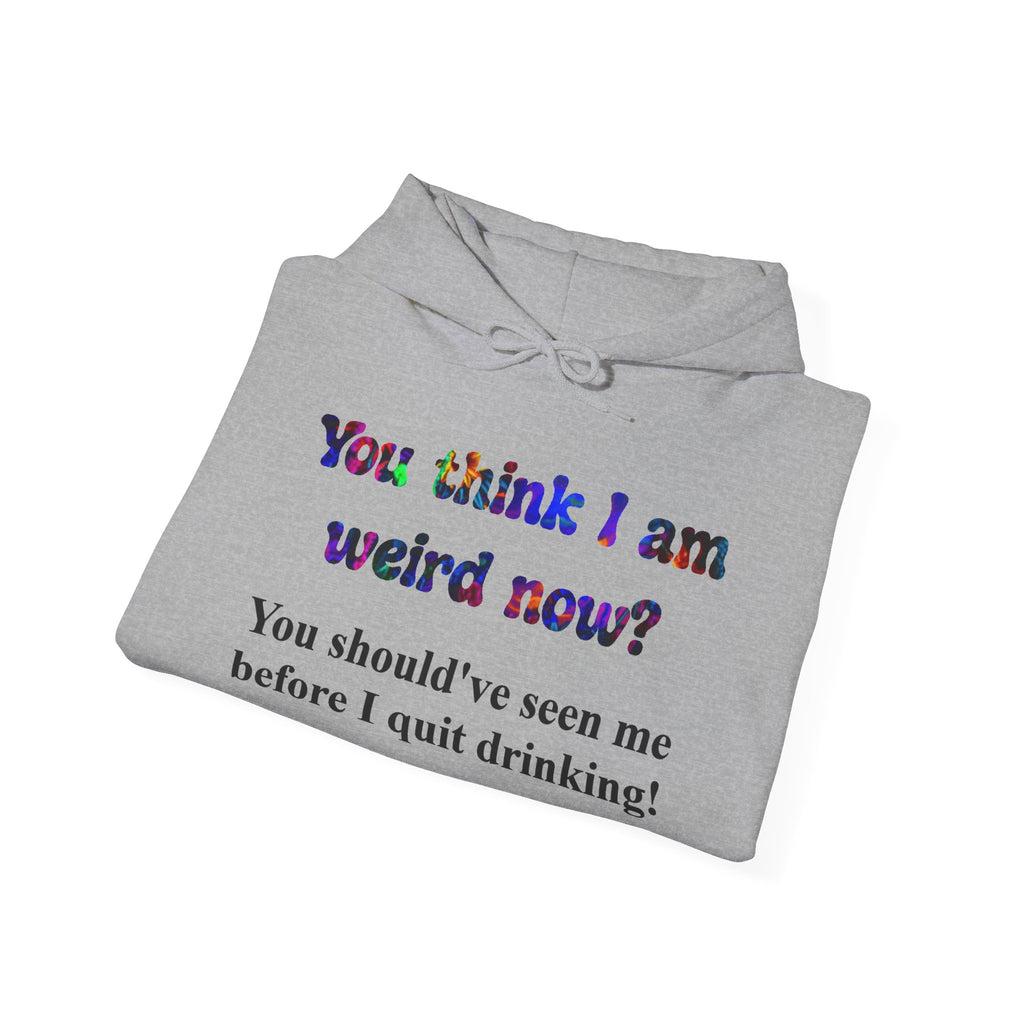Funny Recovery Hoodie - "You think I am weird now? You should've seen me before I quit drinking!"