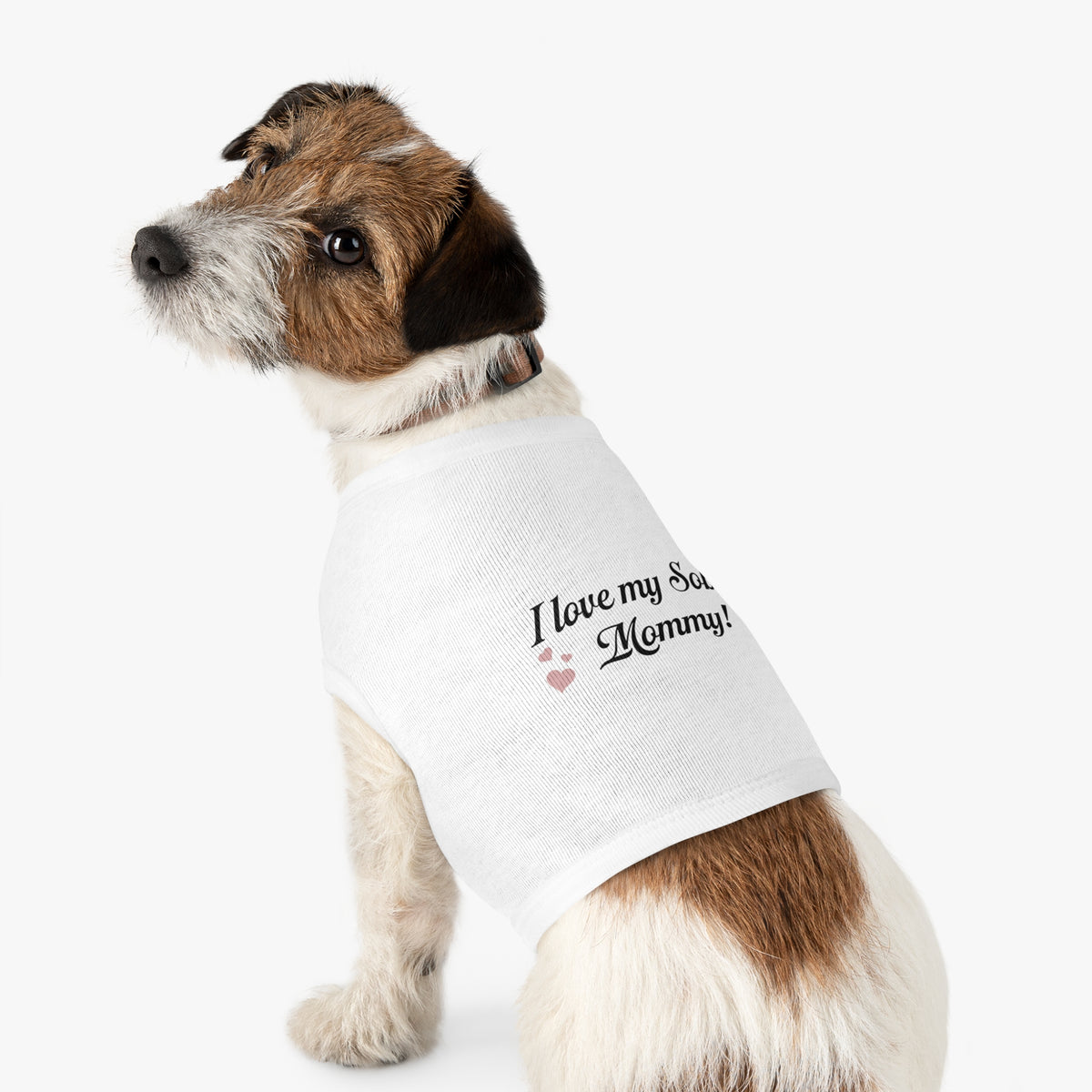 Pet Tank Top - "I Love My Sober Mommy" Dog Shirt with Heart Accents