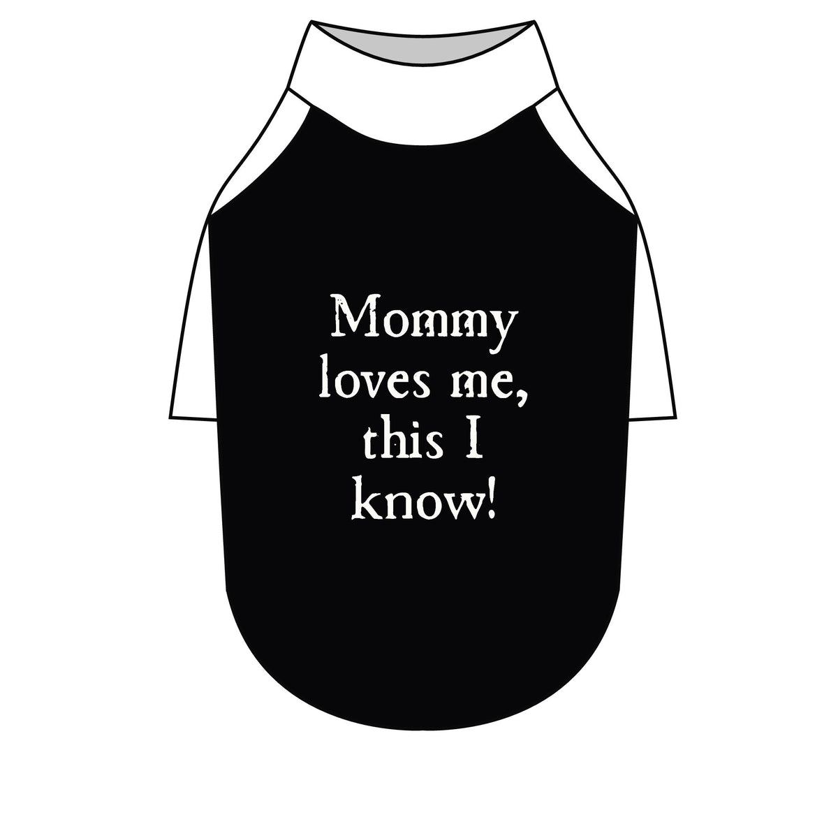 Mommy Loves Me Pet Raglan T-Shirt — Black Dog Tee for Mothers & Pets