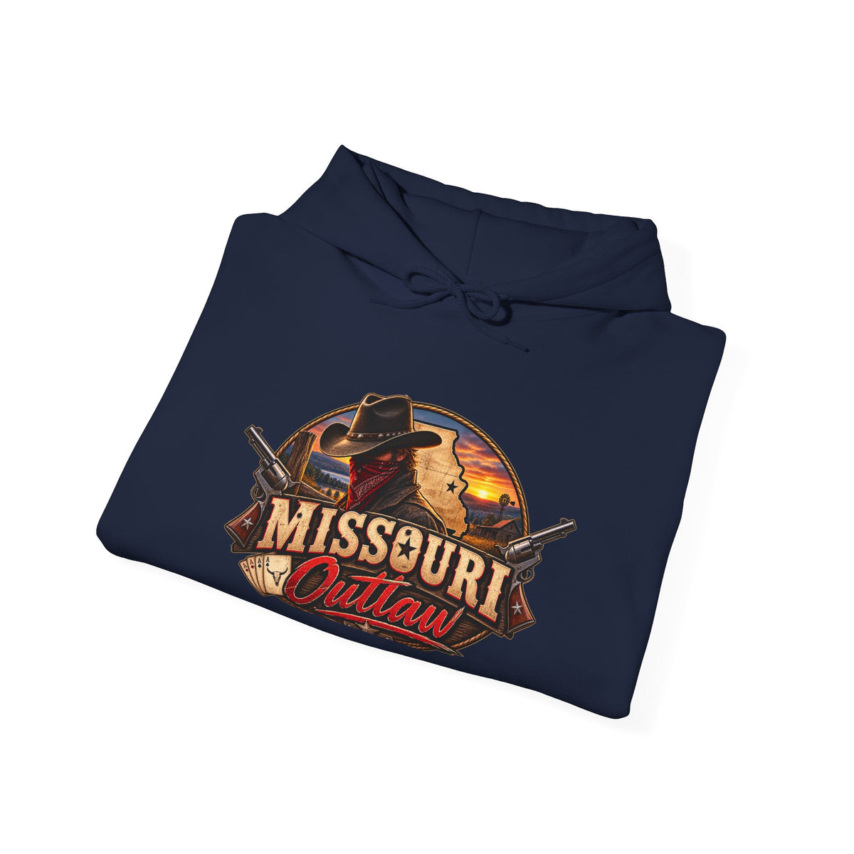 Missouri Outlaw Hoodie - Western Cowboy Graphic Pullover
