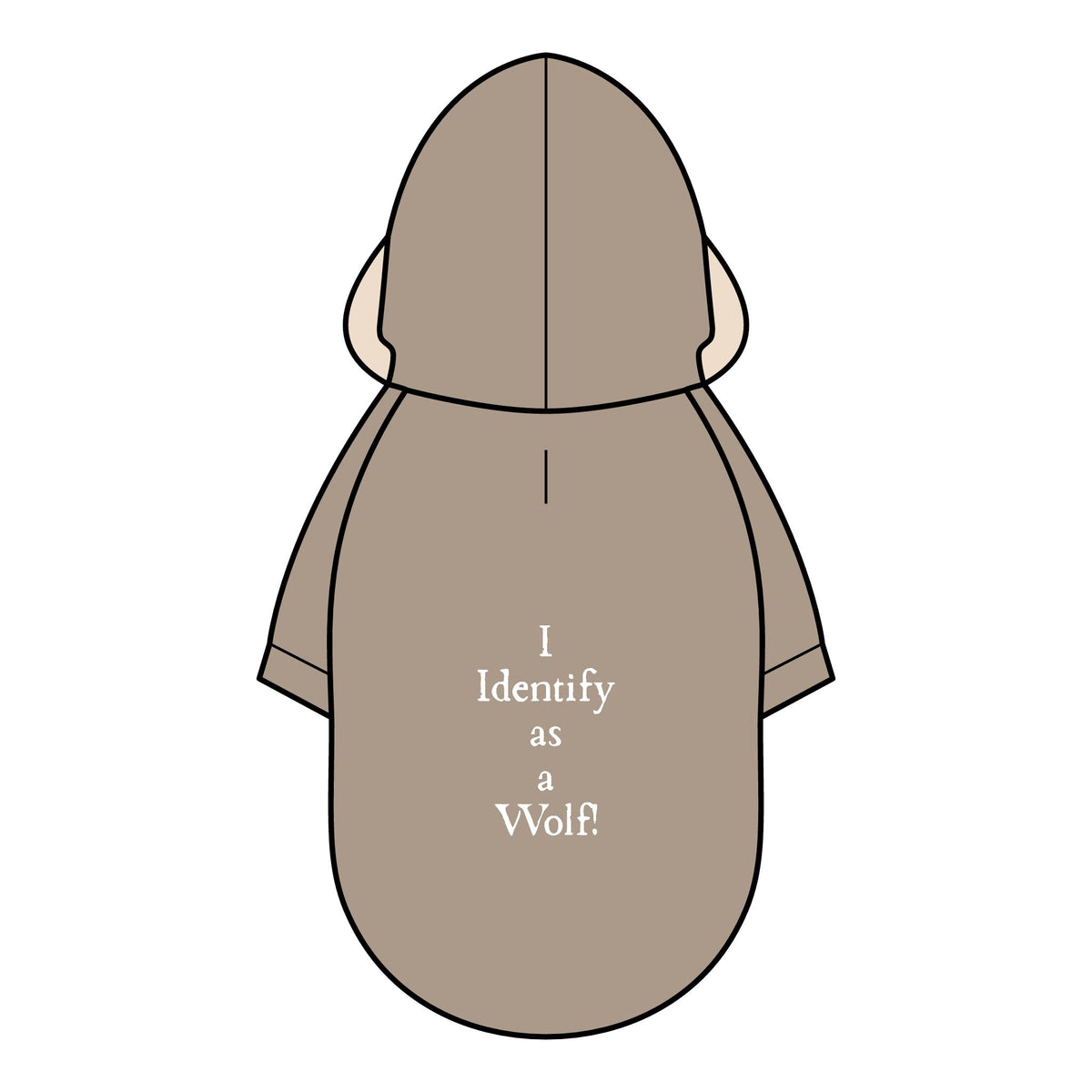 Pet Parka Jacket — "I Identify as a Wolf" Cozy Dog Hoodie