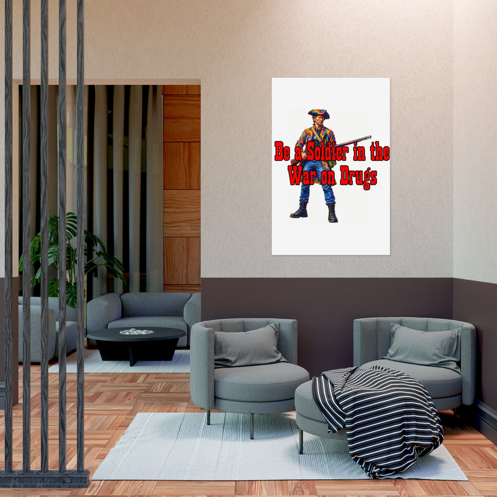 War on Drugs Poster — "Be a Soldier in the War on Drugs" Patriotic Retro Print