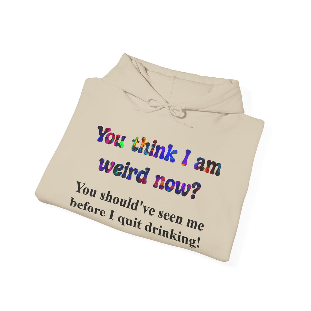 Funny Recovery Hoodie - "You think I am weird now? You should've seen me before I quit drinking!"