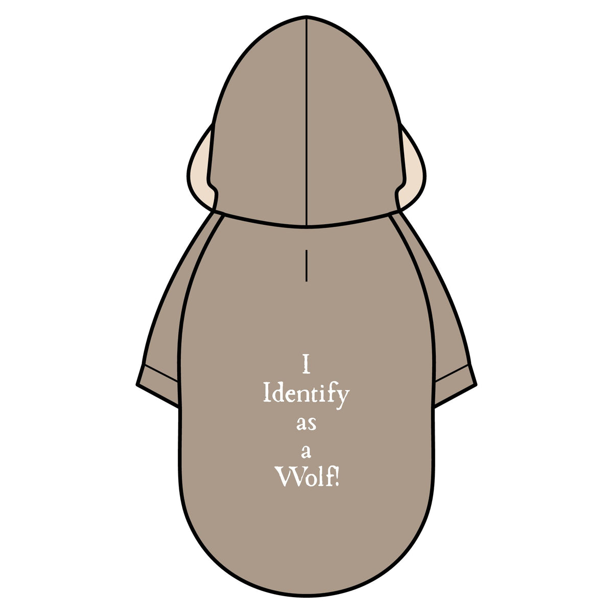 Pet Parka Jacket — "I Identify as a Wolf" Cozy Dog Hoodie