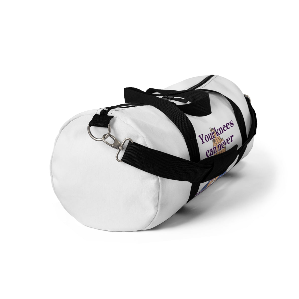 Classic White Duffel Bag – Spacious Travel & Gym Carryall