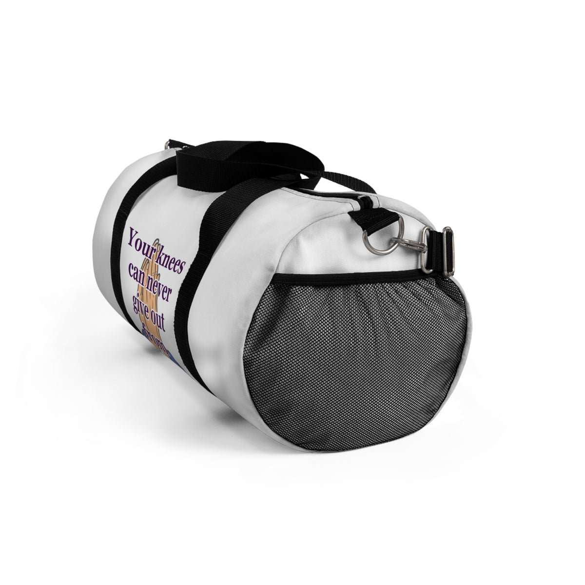 Classic White Duffel Bag – Spacious Travel & Gym Carryall