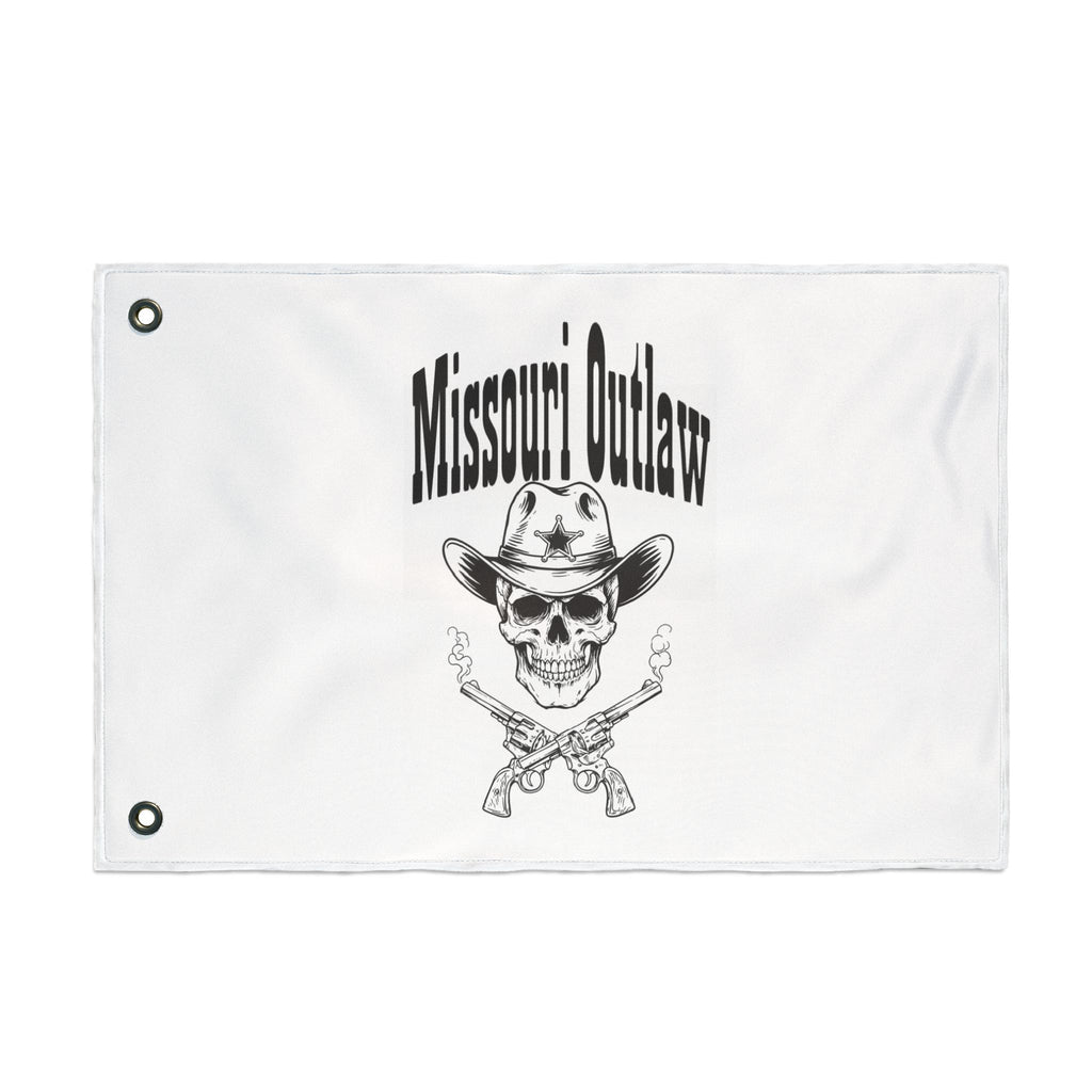 Double-Sided Flag — "Missouri Outlaw" Skull Cowboy Decorative Banner
