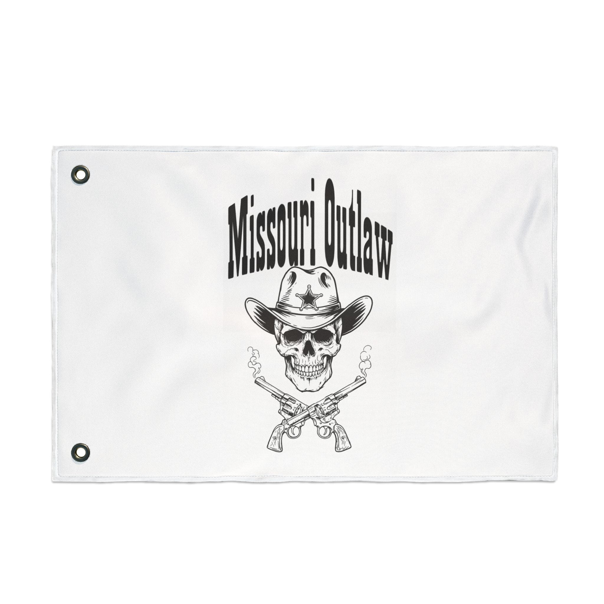 Double-Sided Flag — "Missouri Outlaw" Skull Cowboy Decorative Banner
