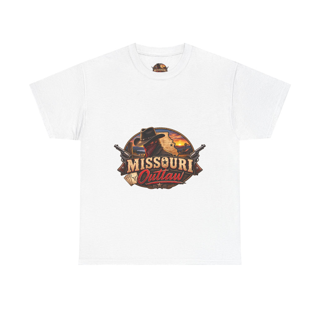 Missouri Outlaw Graphic Tee — Western Cowboy Retro Sunset T‑Shirt