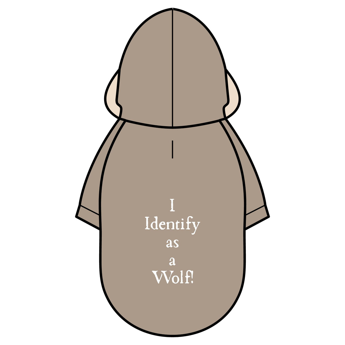 Pet Parka Jacket — "I Identify as a Wolf" Cozy Dog Hoodie