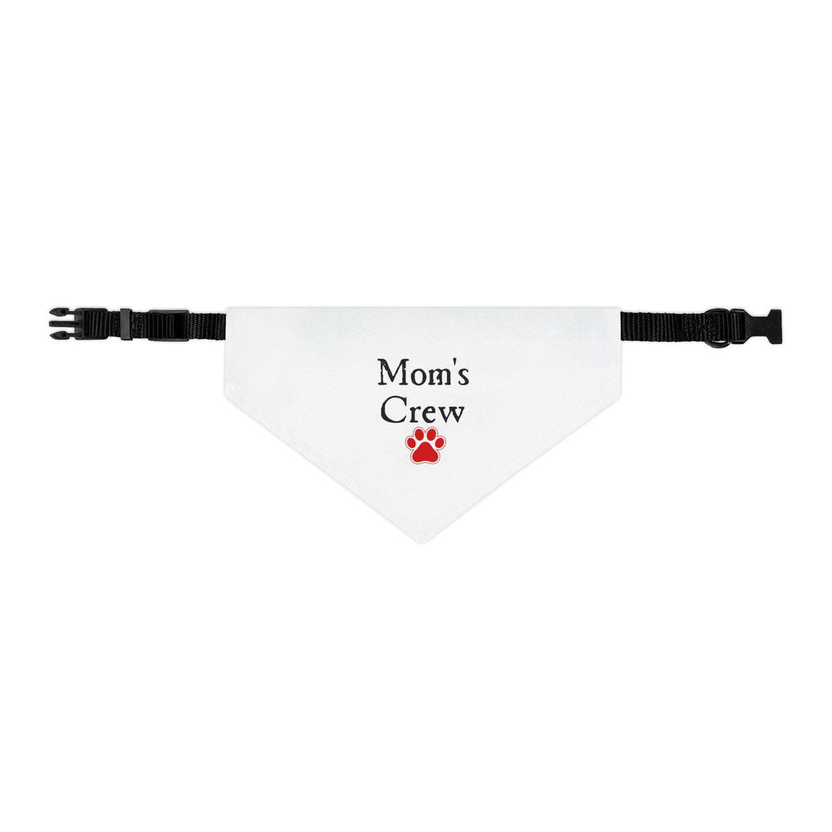Mom's Crew Pet Bandana Collar — White Dog Bandana with Red Paw