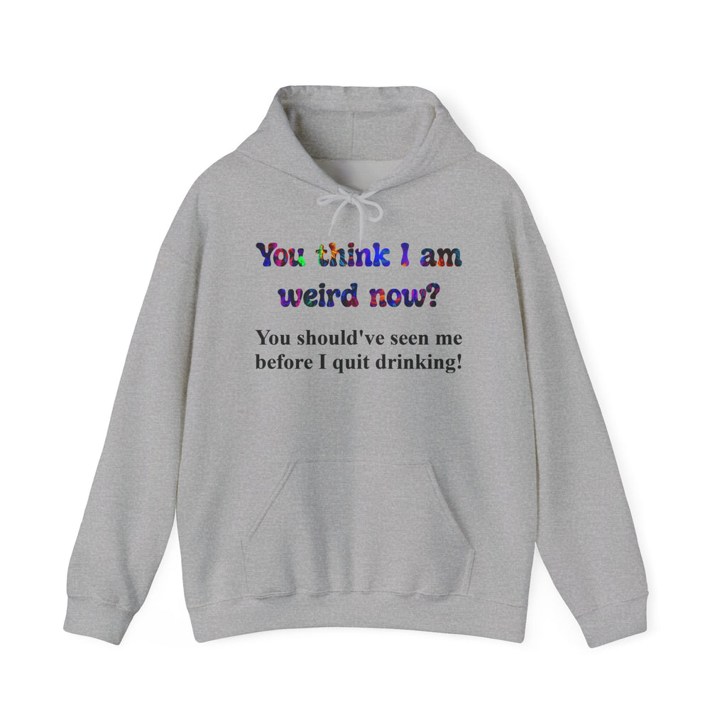 Funny Recovery Hoodie - "You think I am weird now? You should've seen me before I quit drinking!"