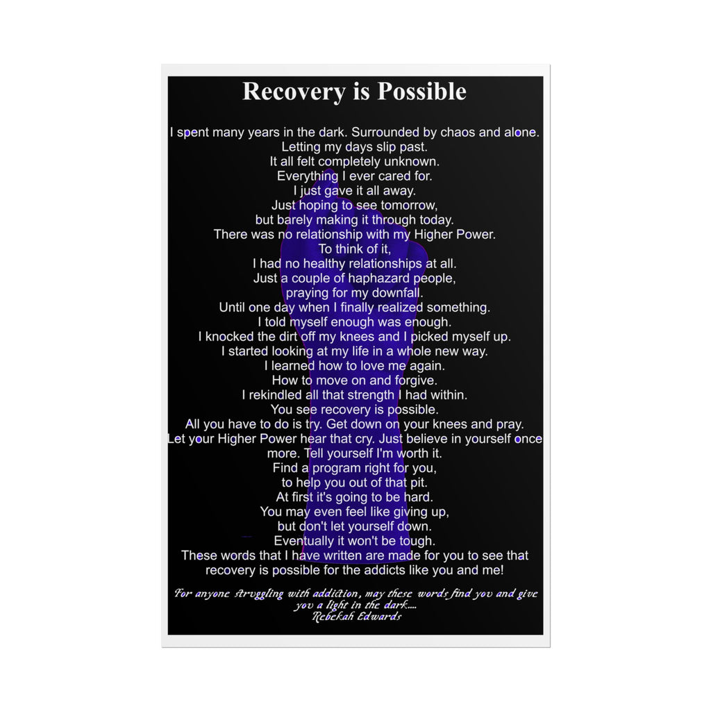 Recovery Inspirational Poster — "I Told Myself Enough" Rolled Poster