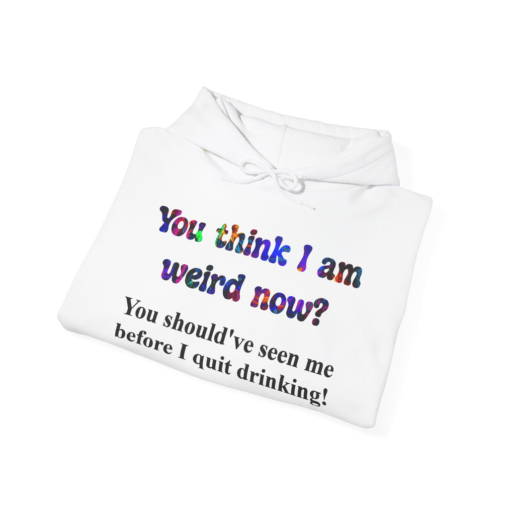 Funny Recovery Hoodie - "You think I am weird now? You should've seen me before I quit drinking!"