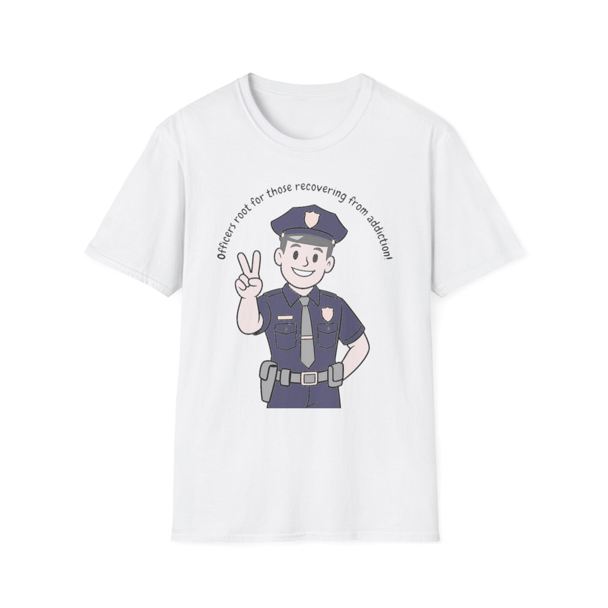 Police Officer Peace T-Shirt — "Officer Pals for Those Recovering from Substance Use"