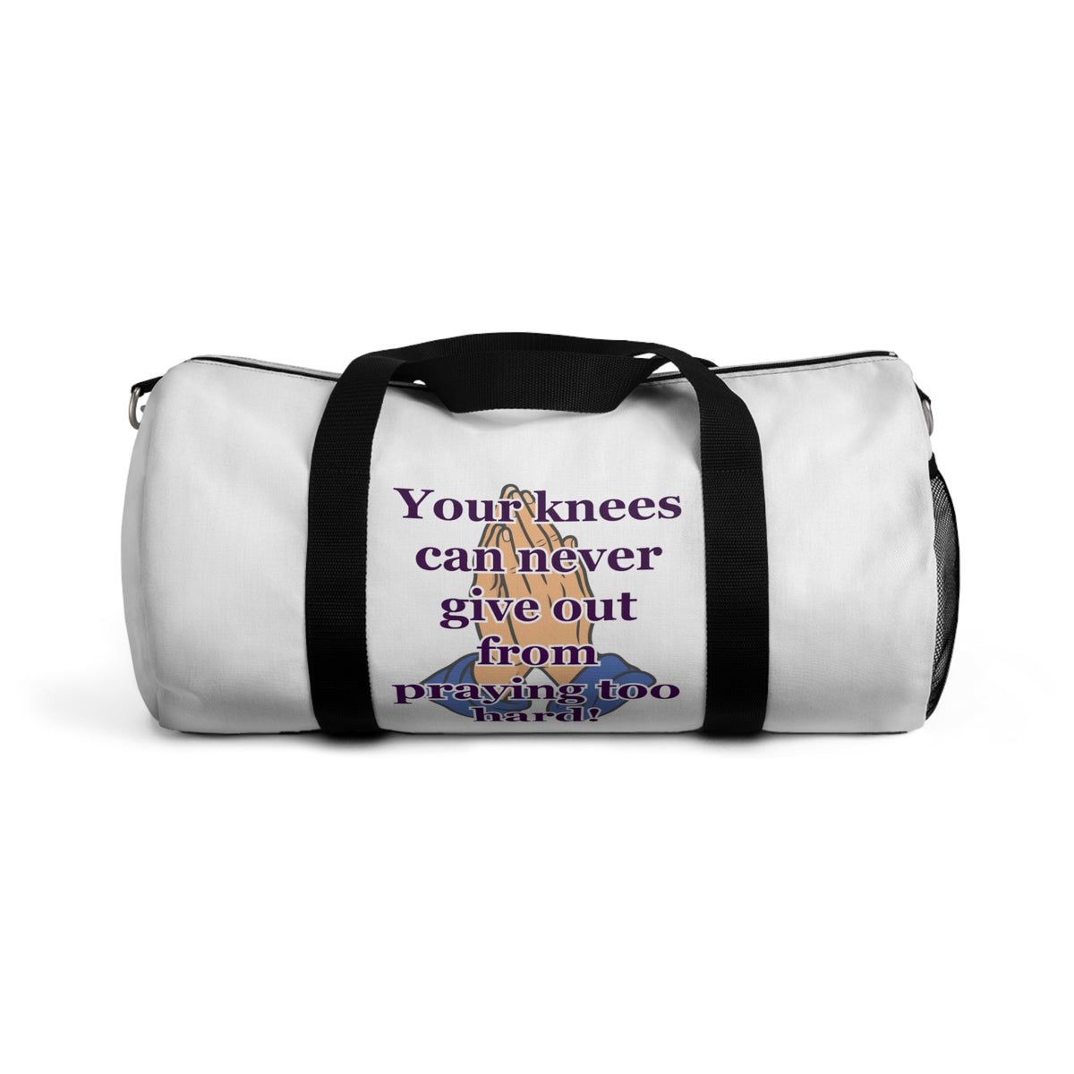 Classic White Duffel Bag – Spacious Travel & Gym Carryall