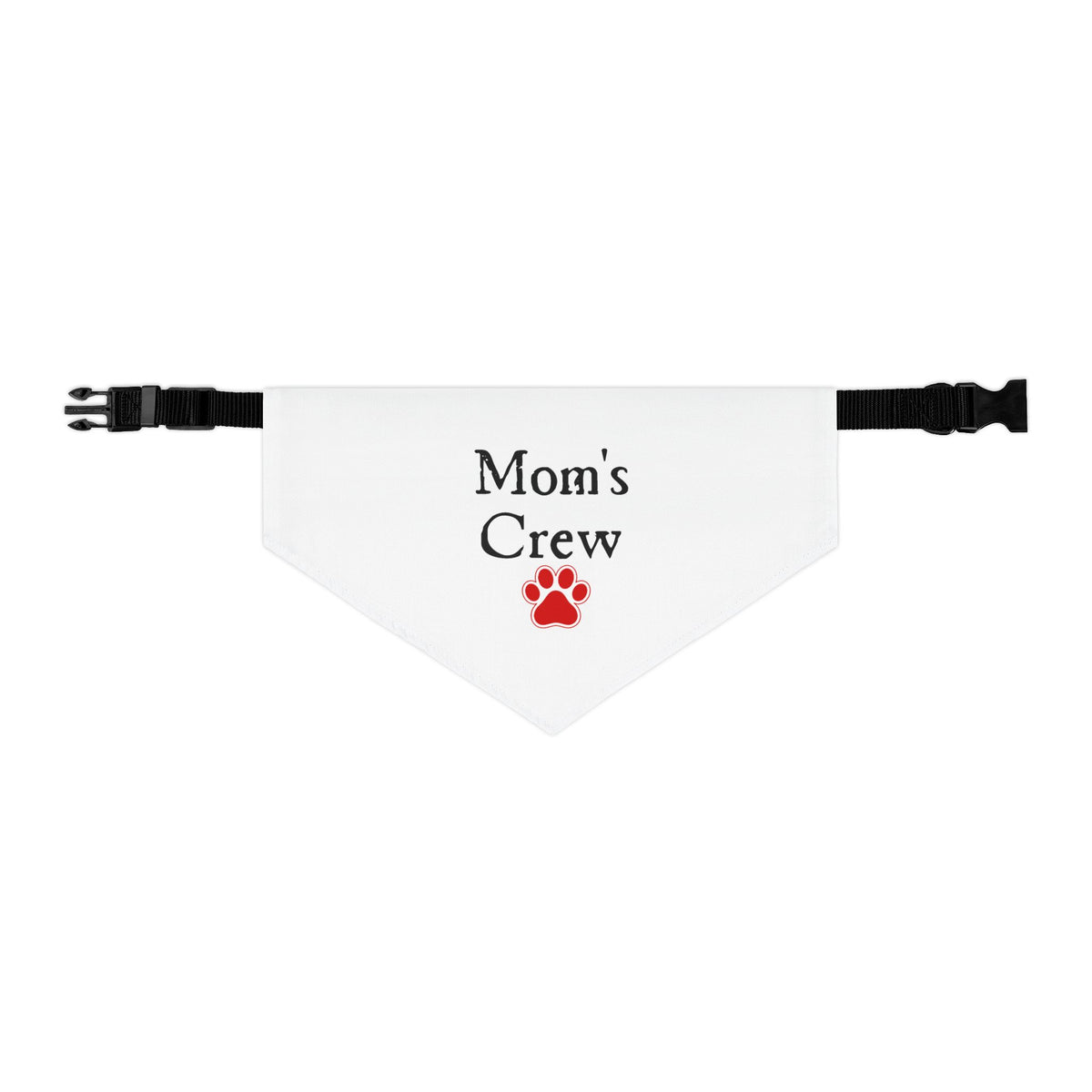 Mom's Crew Pet Bandana Collar — White Dog Bandana with Red Paw