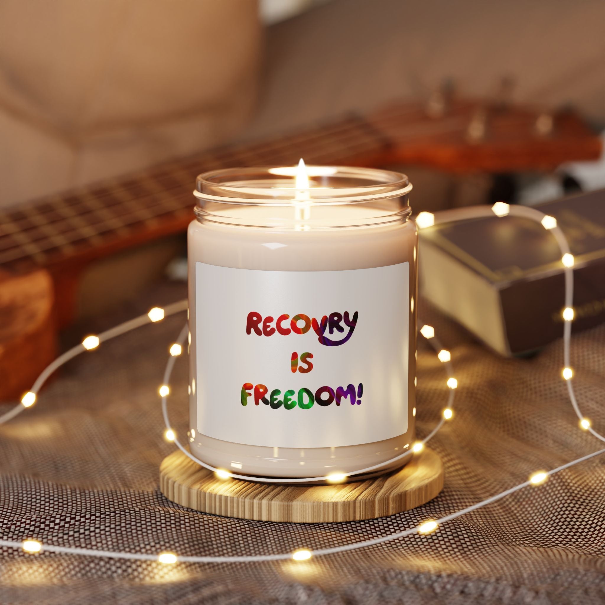 Recovery Is Freedom Scented Soy Candle — 9oz Inspirational Aromatherapy Jar