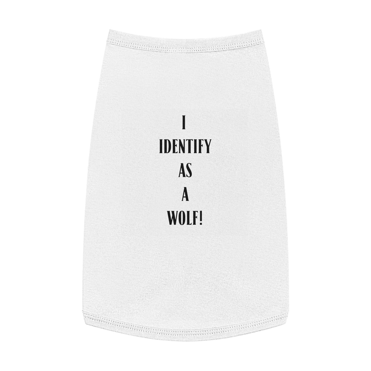 Pet Tank Top — "I Identify as a Wolf!" Pink Dog/Cat Shirt