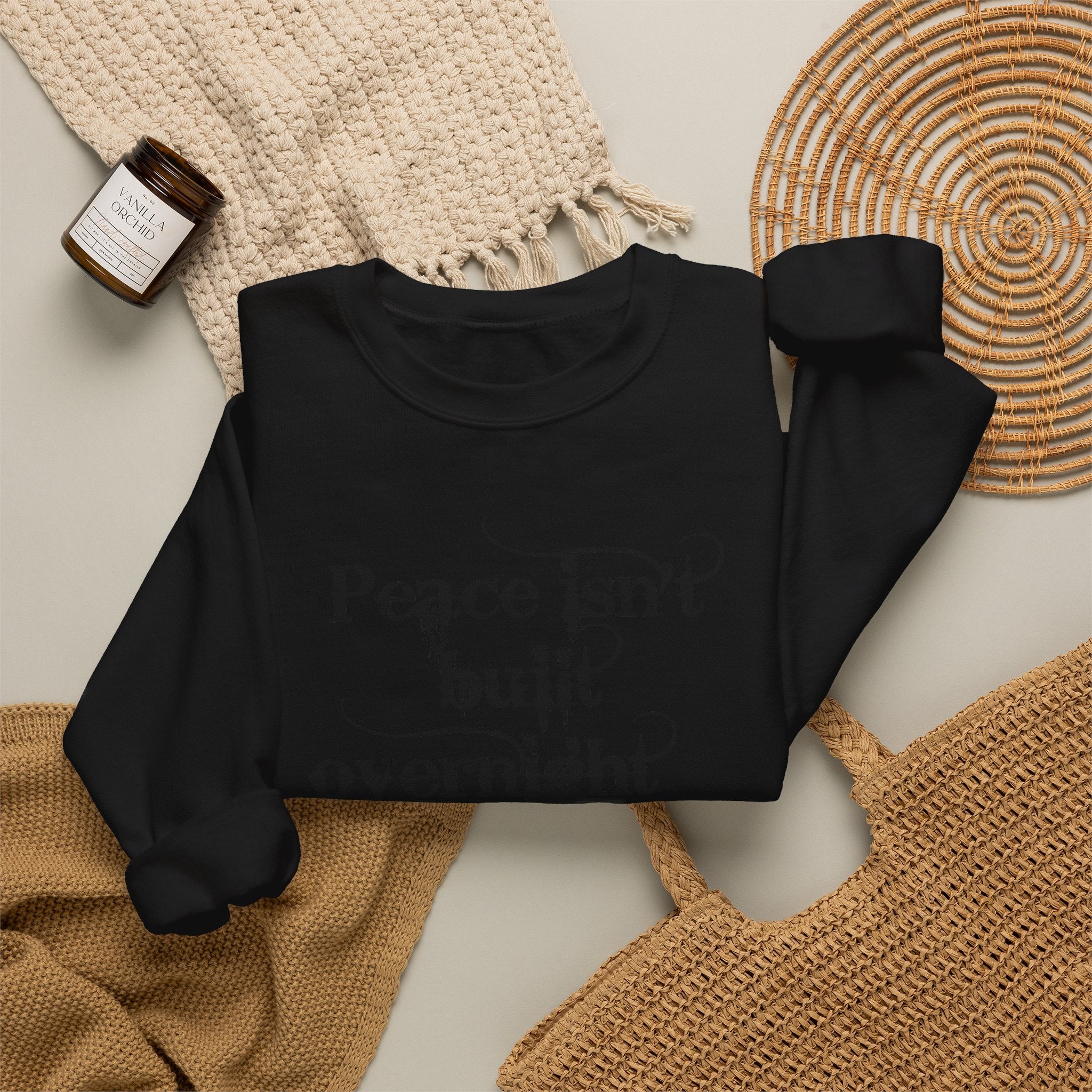 Crewneck Sweatshirt - "Peace isn't built overnight, it's made one day at a time" Inspirational Quote