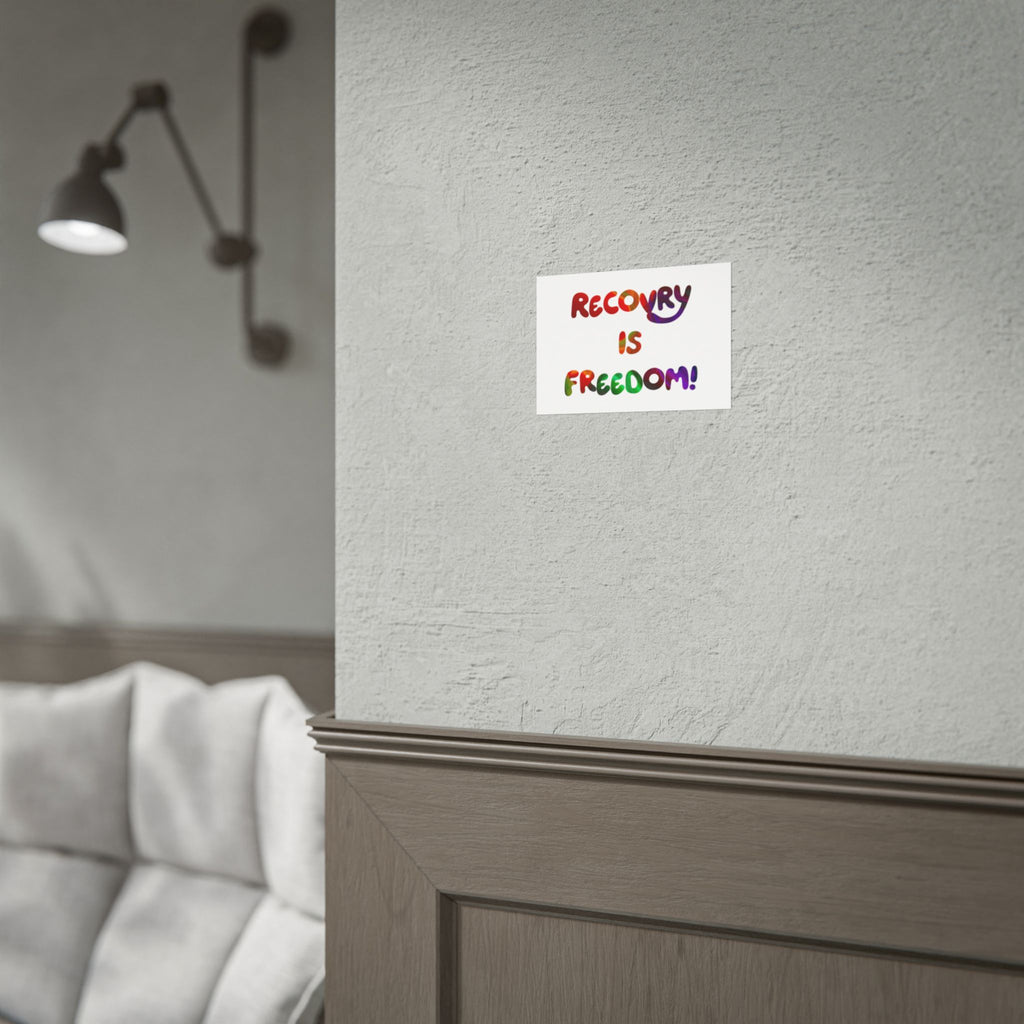 Recovery Is Freedom Poster - Colorful Inspirational Mental Health Wall Art