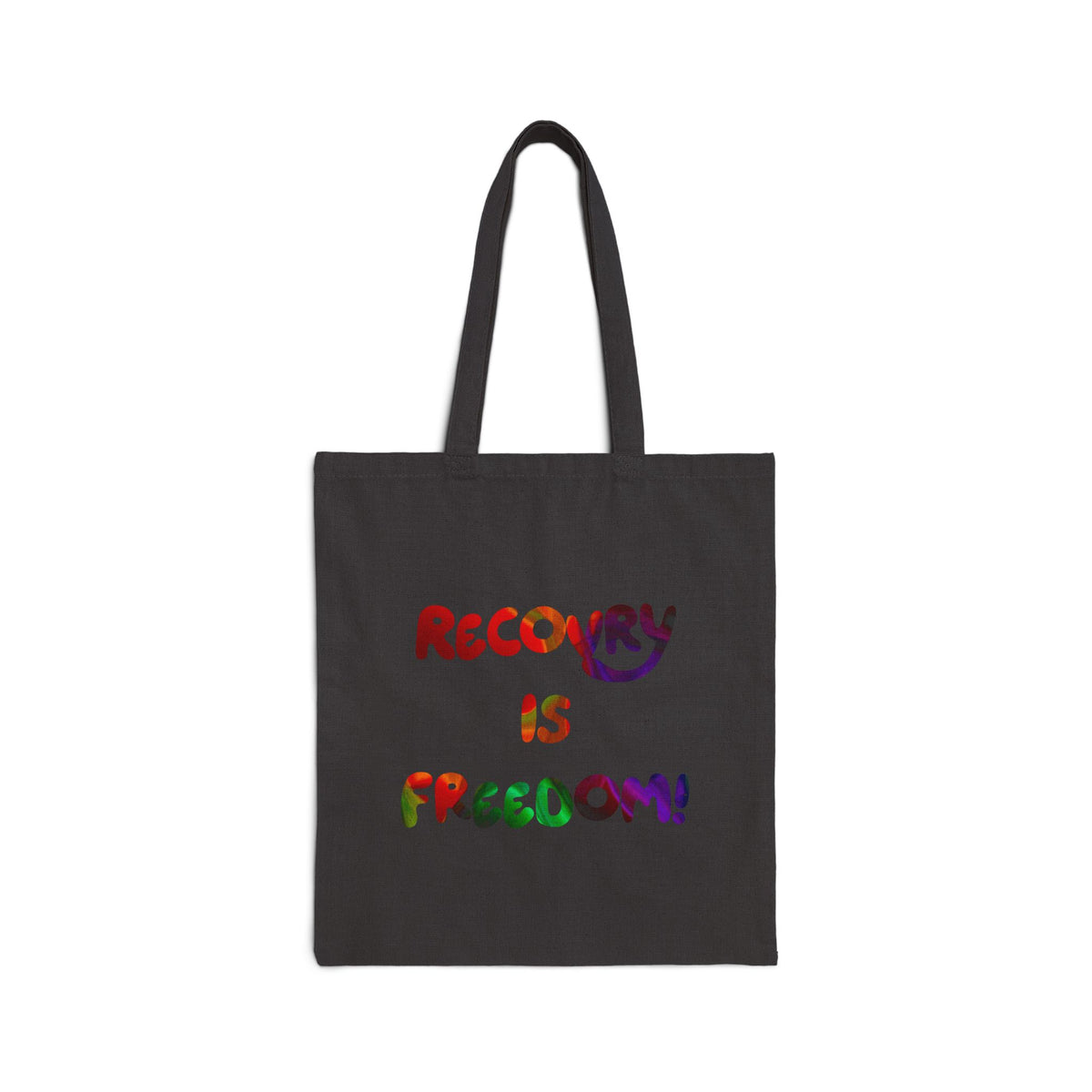 Recovery Is Freedom Tote Bag — Cotton Canvas Inspirational Shopping Tote