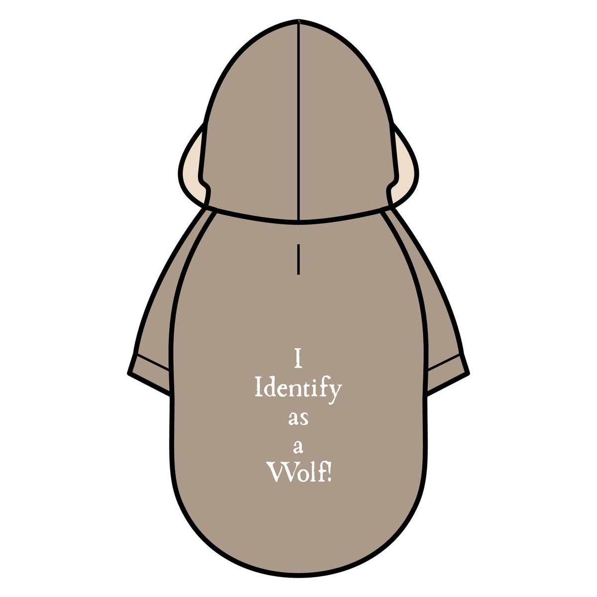 Pet Parka Jacket — "I Identify as a Wolf" Cozy Dog Hoodie