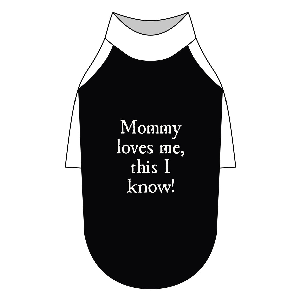 Mommy Loves Me Pet Raglan T-Shirt — Black Dog Tee for Mothers & Pets