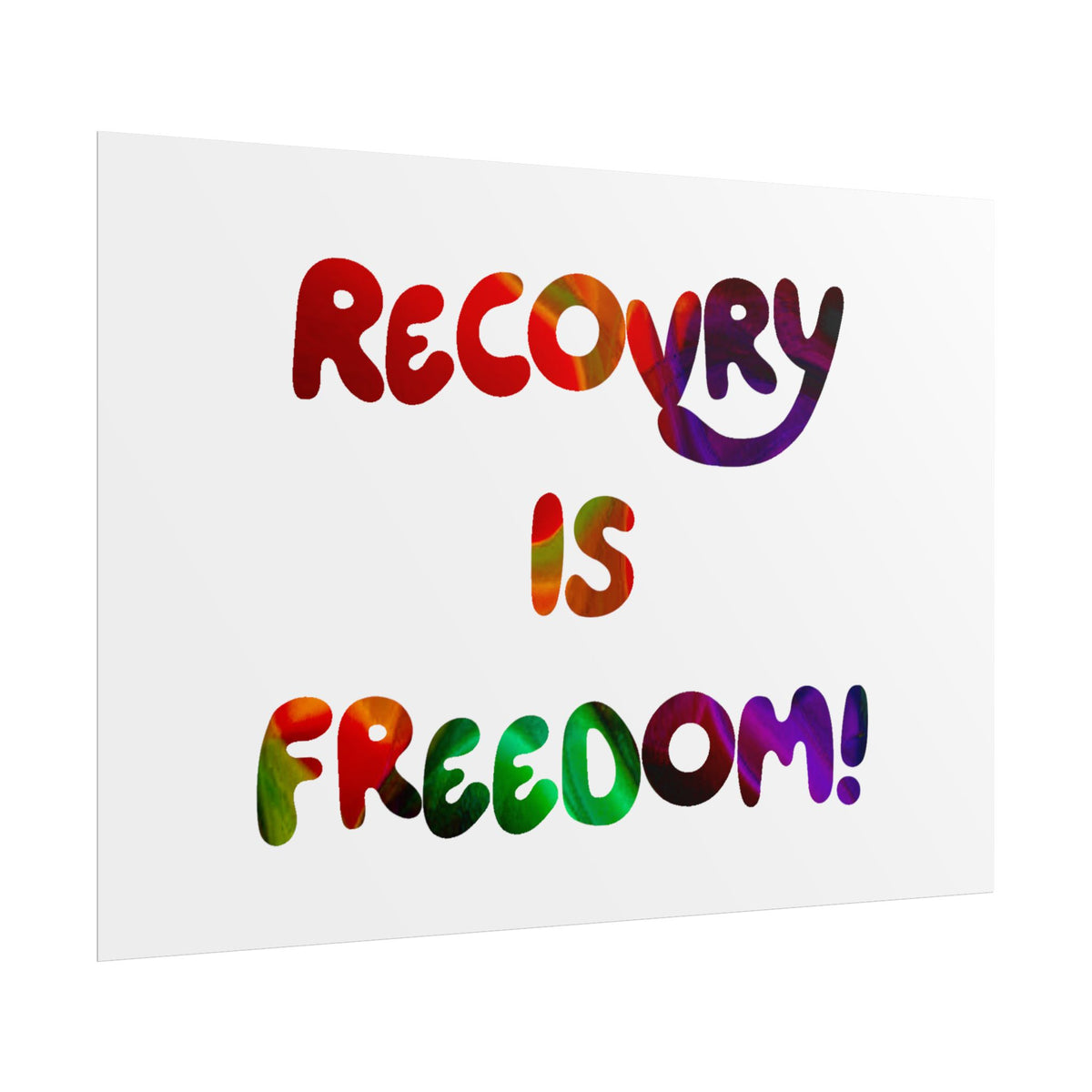 Recovery Is Freedom Poster - Colorful Inspirational Mental Health Wall Art