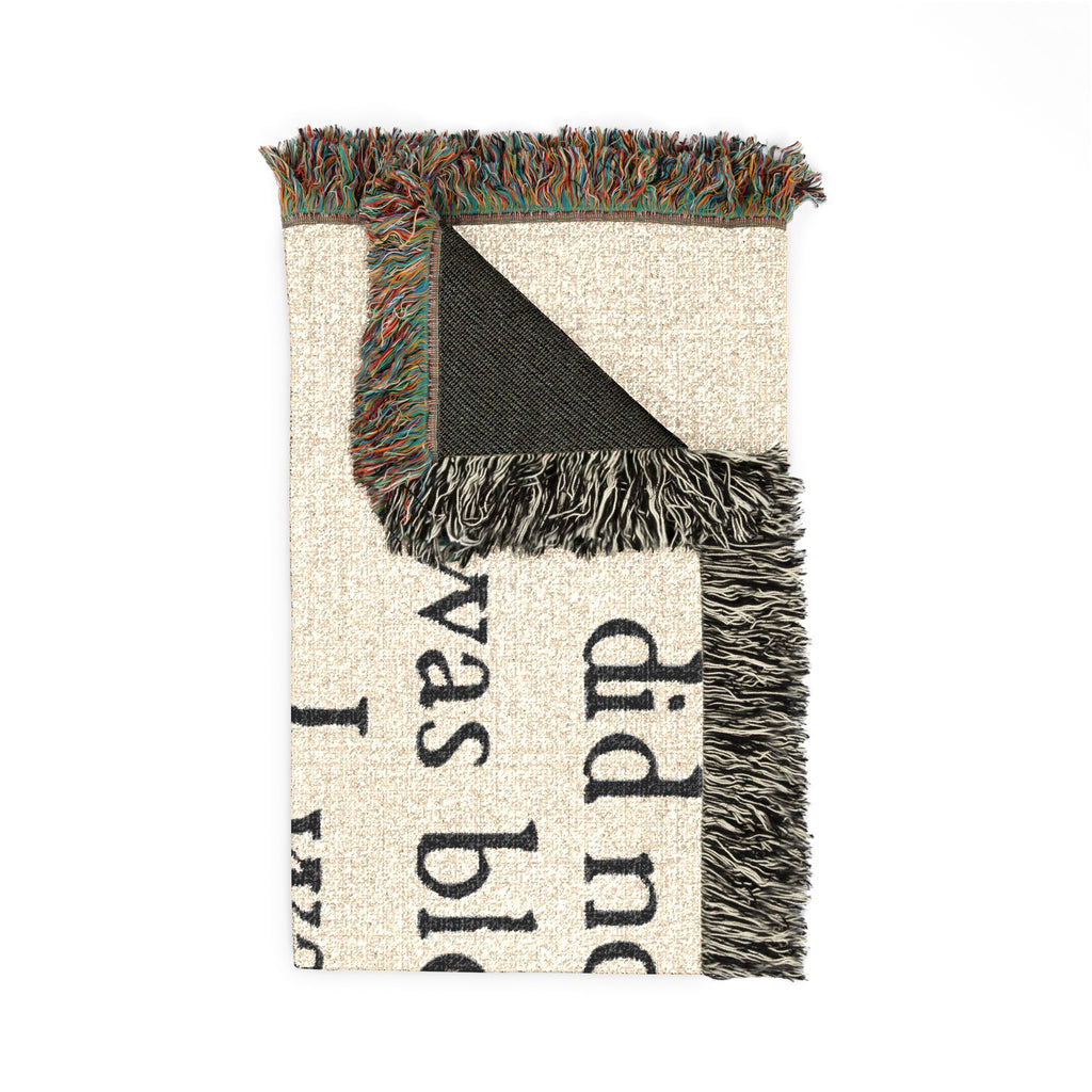 Woven Blanket — "I did not realize I was blessed until I was sober! THANK YOU GOD!" Inspirational Recovery Throw