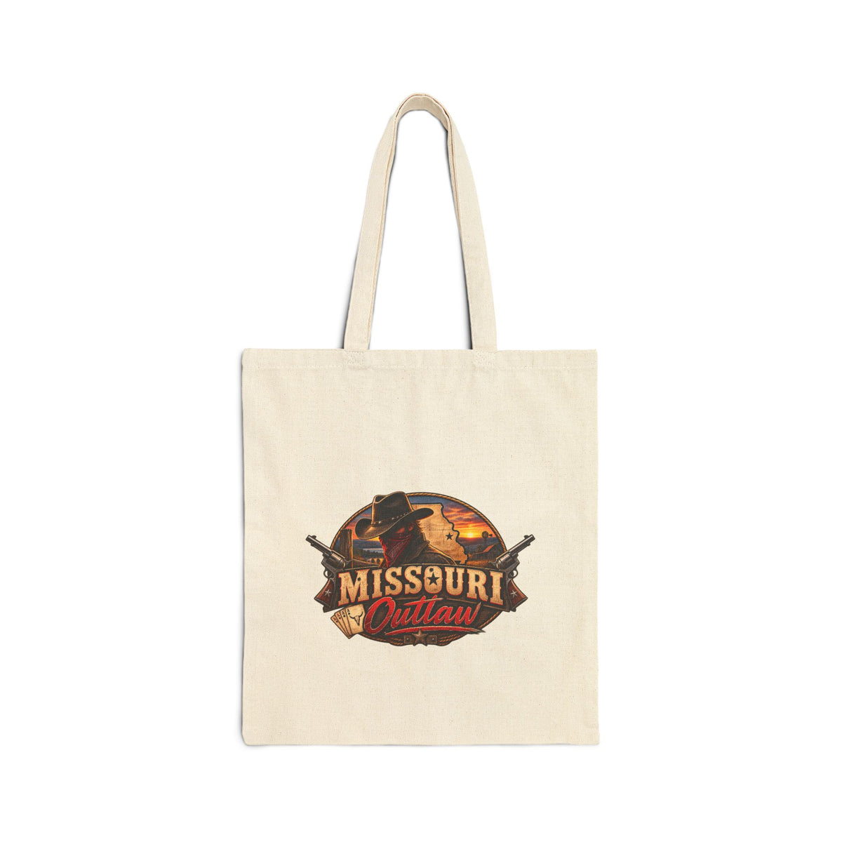 Missouri Outlaw Cotton Tote Bag – Western Sunset Canvas Market Tote