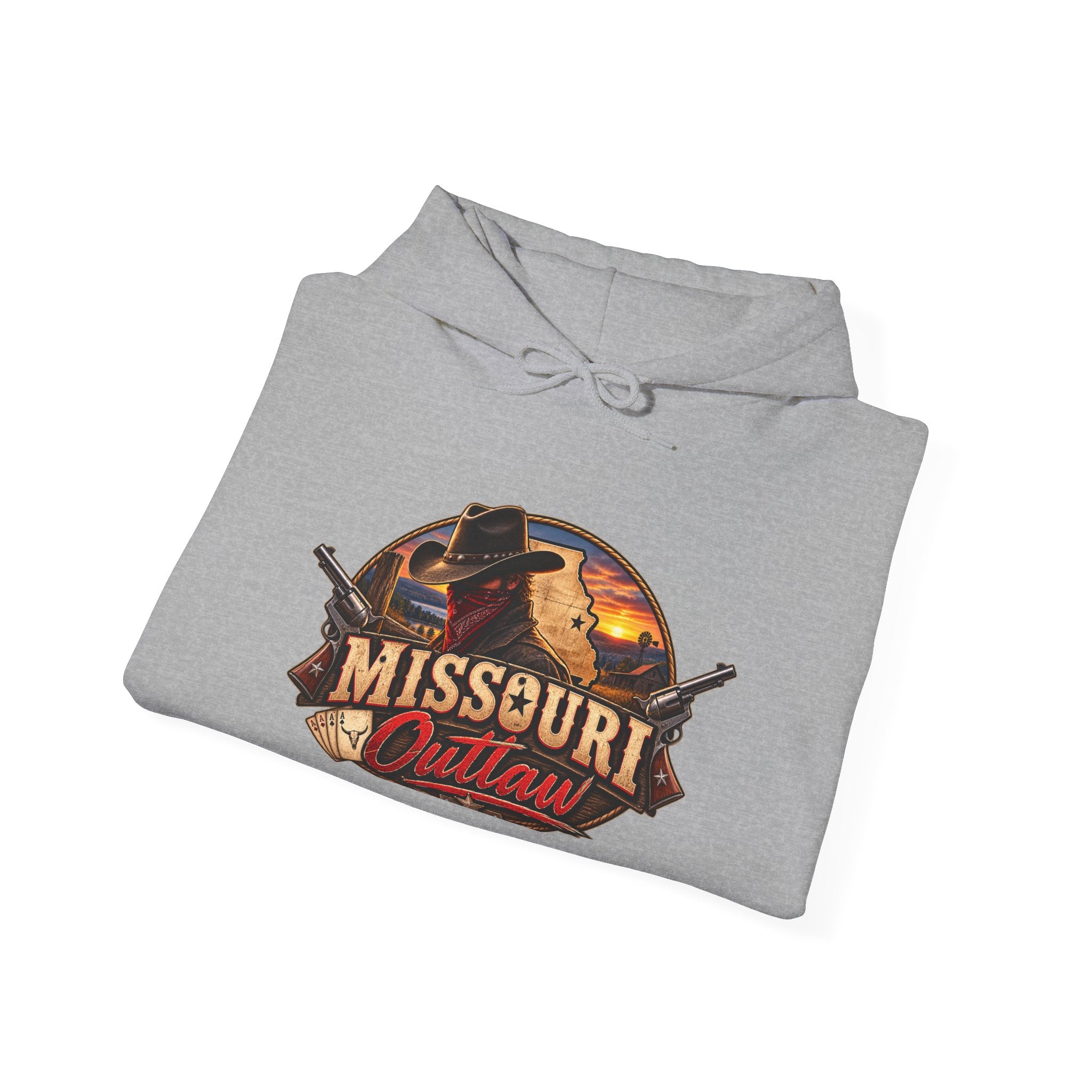 Missouri Outlaw Hoodie - Western Cowboy Graphic Pullover
