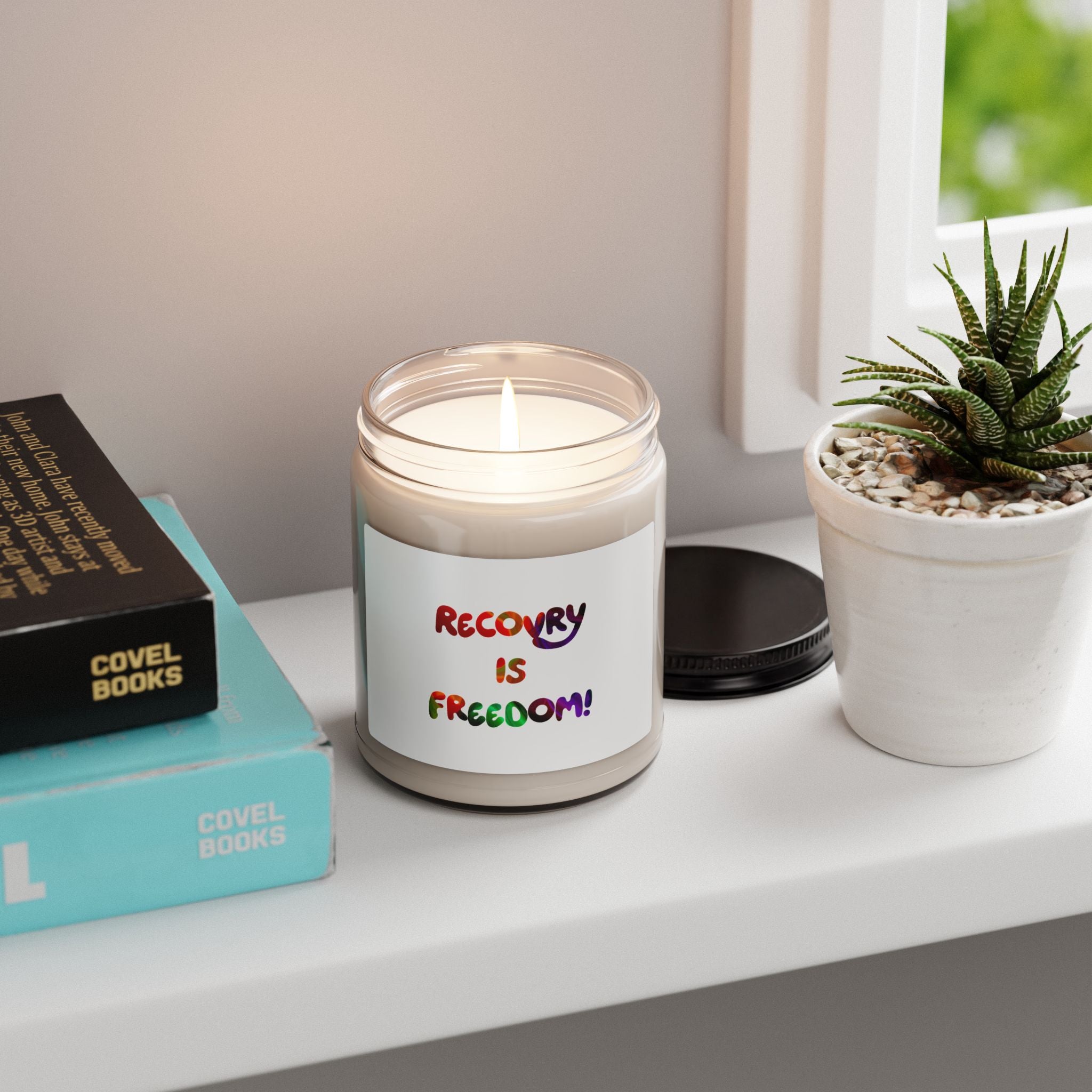 Recovery Is Freedom Scented Soy Candle — 9oz Inspirational Aromatherapy Jar