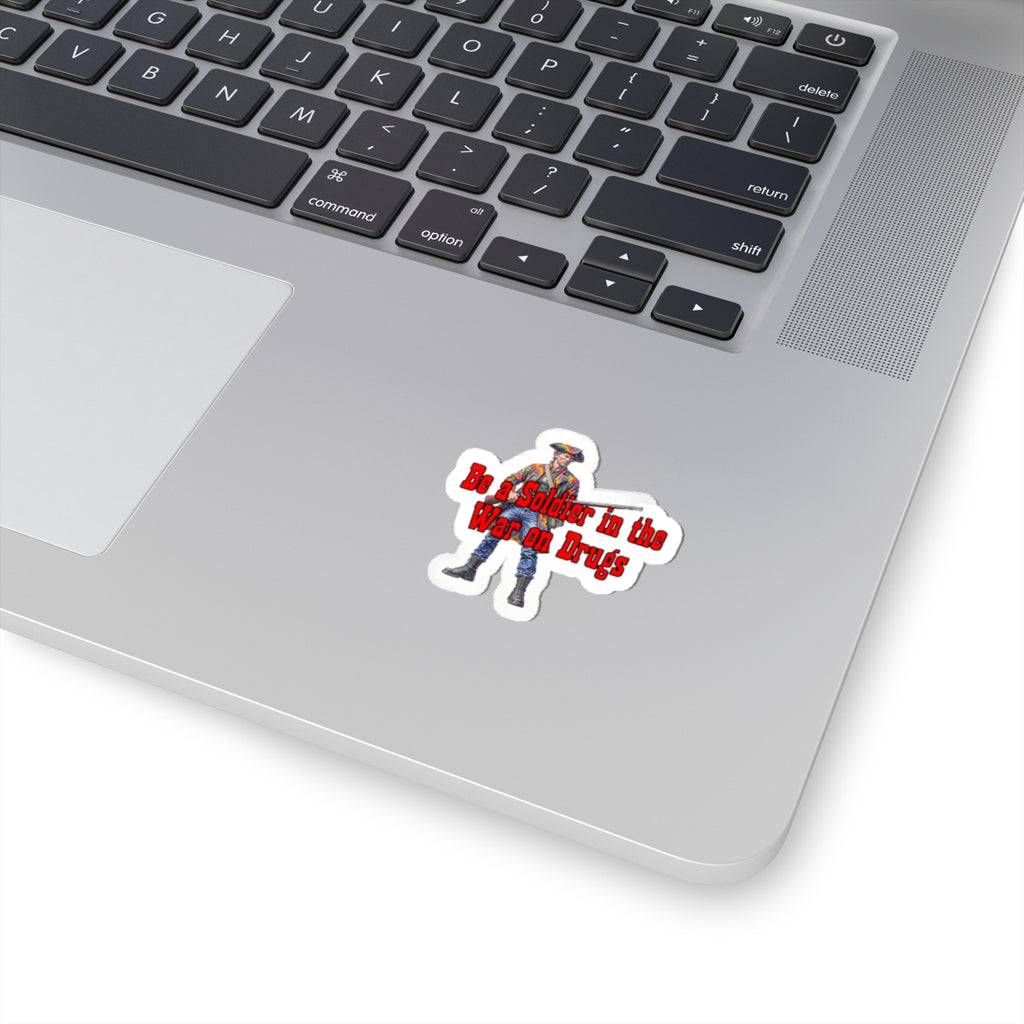 "Be a Soldier in the War on Drugs" Kiss-Cut Sticker - Patriotic Retro Anti-Drug Design