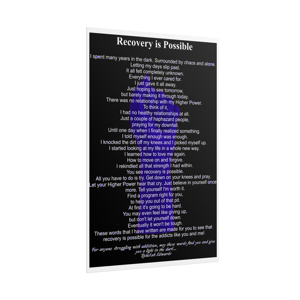 Recovery Inspirational Poster — "I Told Myself Enough" Rolled Poster