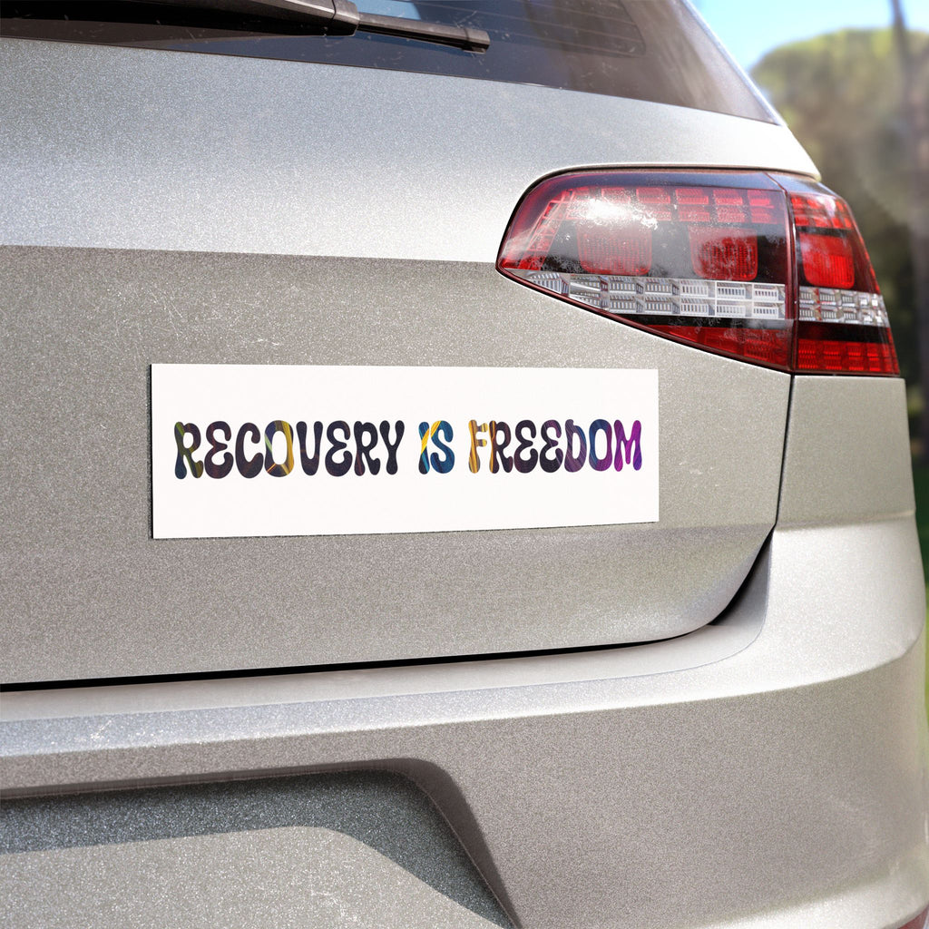 Car Magnet — "Recovery Is Freedom" Colorful Inspirational Sticker for Sobriety Support
