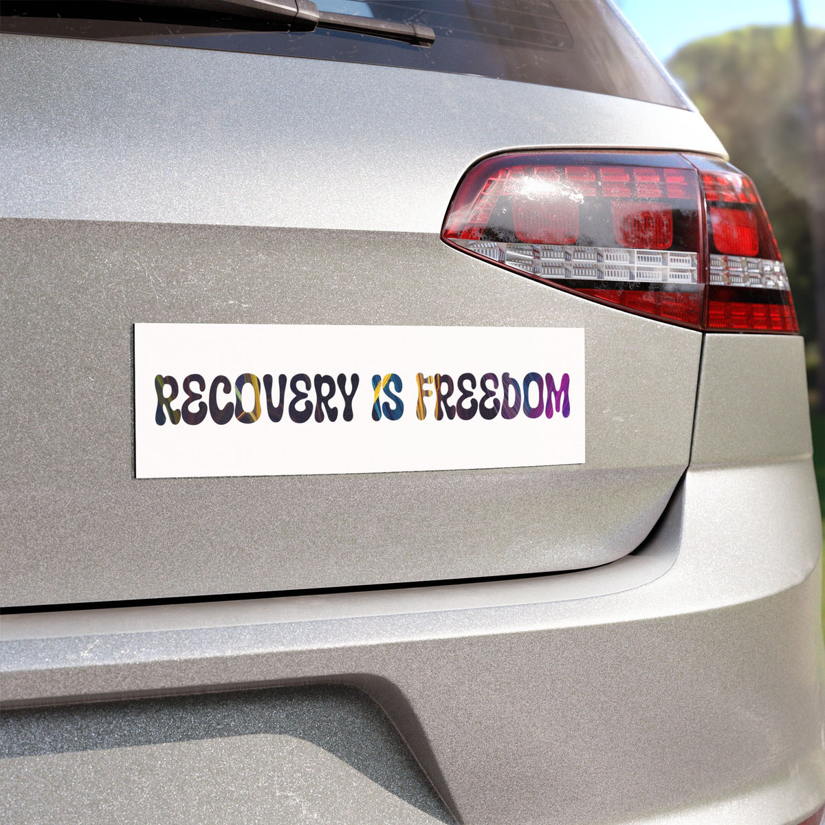 Car Magnet — "Recovery Is Freedom" Colorful Inspirational Sticker for Sobriety Support