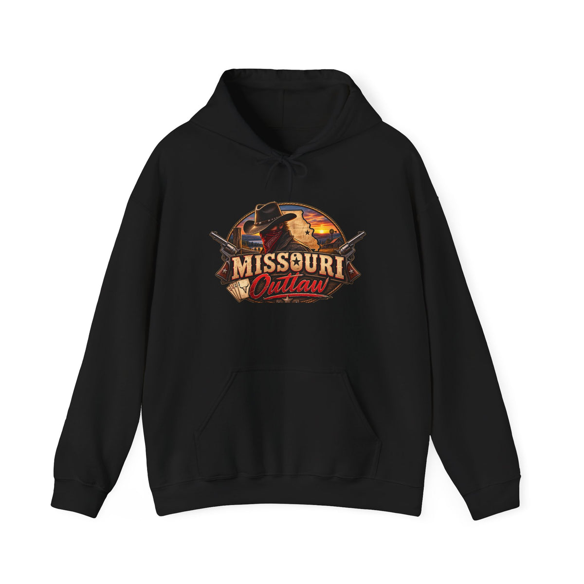 Missouri Outlaw Hoodie - Western Cowboy Graphic Pullover