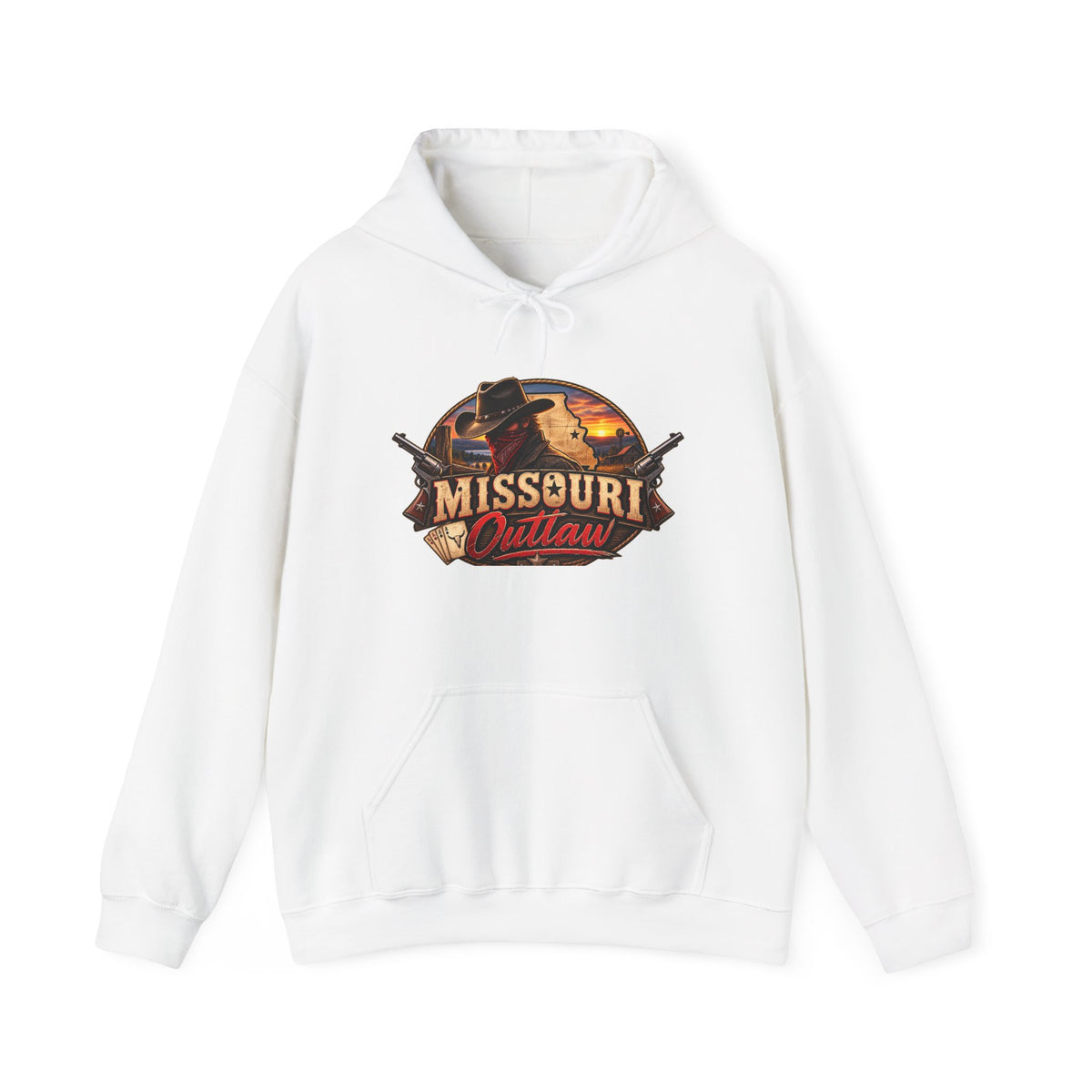Missouri Outlaw Hoodie - Western Cowboy Graphic Pullover