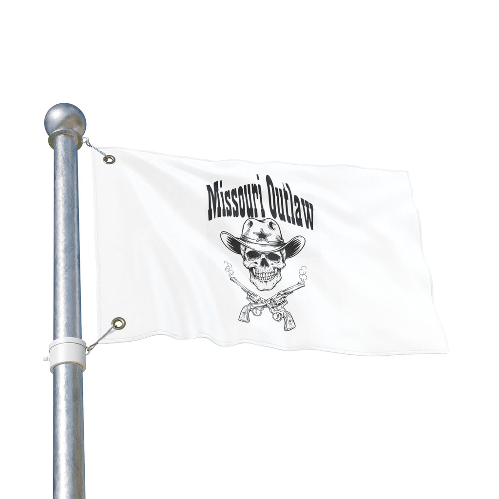 Double-Sided Flag — "Missouri Outlaw" Skull Cowboy Decorative Banner