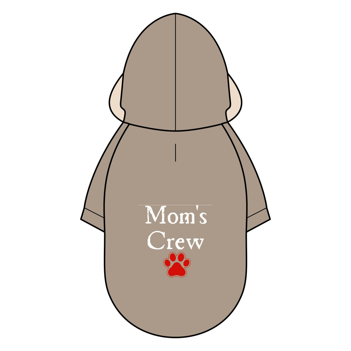 Mom's Crew Pet Parka Jacket – Cozy Dog Hoodie with Paw Print