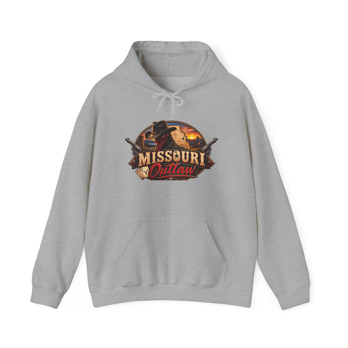 Missouri Outlaw Hoodie - Western Cowboy Graphic Pullover