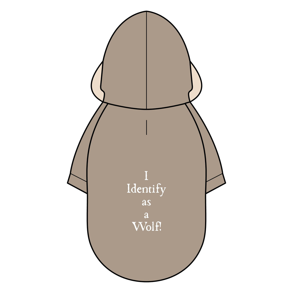 Pet Parka Jacket — "I Identify as a Wolf" Cozy Dog Hoodie