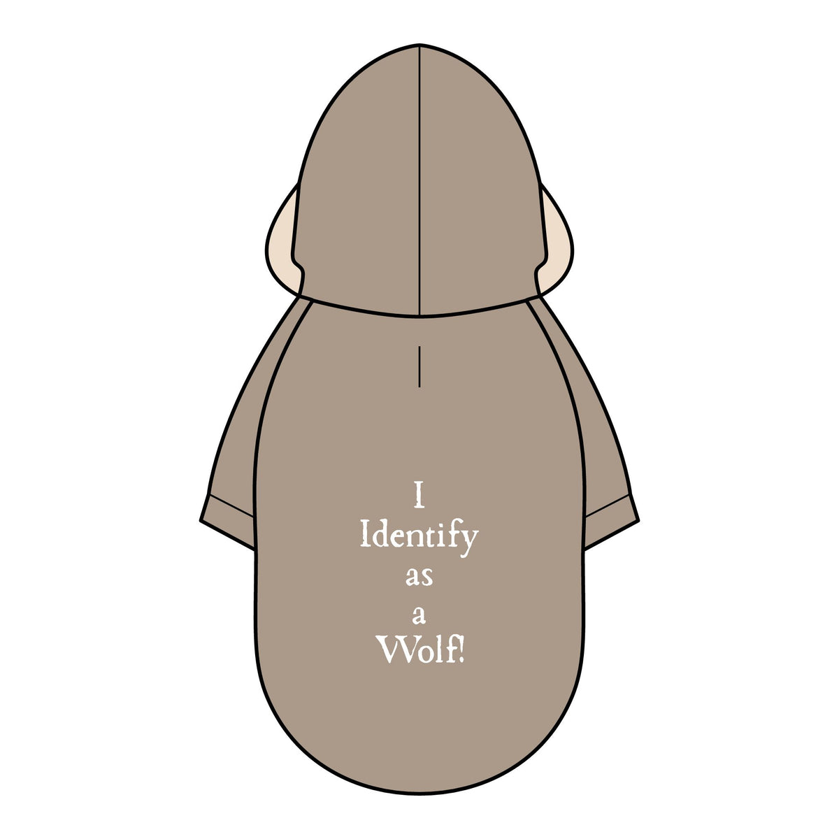 Pet Parka Jacket — "I Identify as a Wolf" Cozy Dog Hoodie