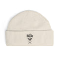 Cuff Beanie — Vintage Skull & Crossbones Embroidered Knit Hat
